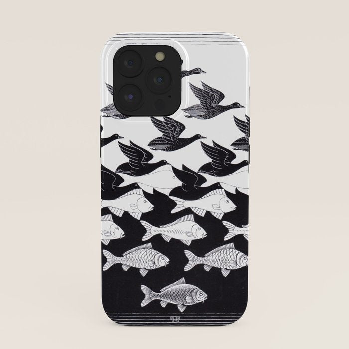 "Sky and Water I" by M.C. Escher iPhone Case