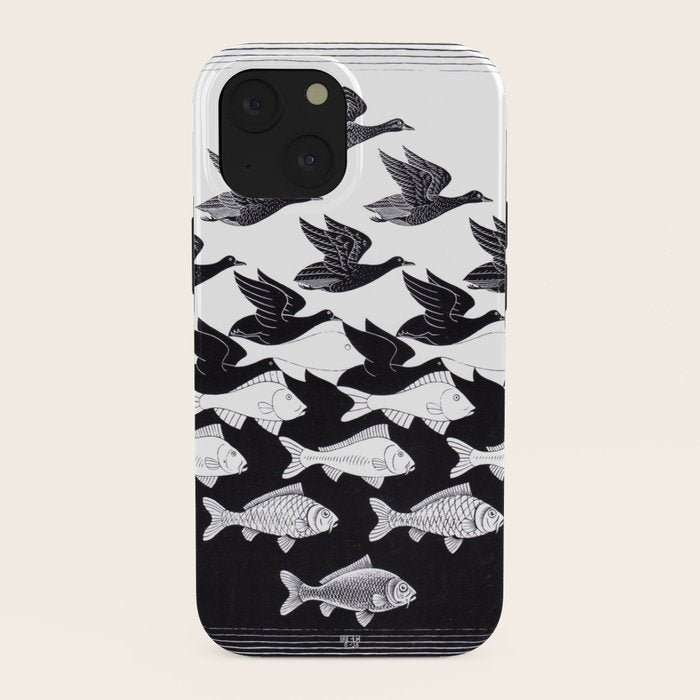 "Sky and Water I" by M.C. Escher iPhone Case