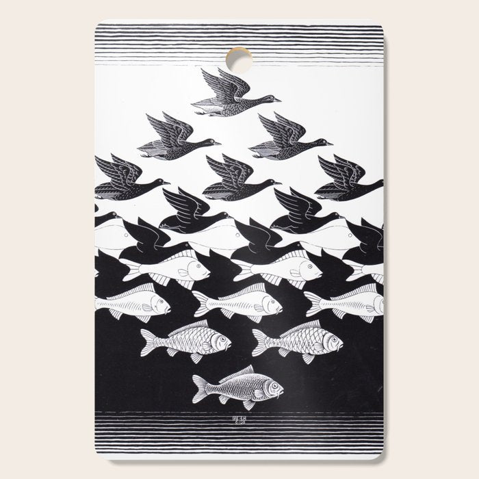 "Sky and Water I" by M.C. Escher Cutting Board