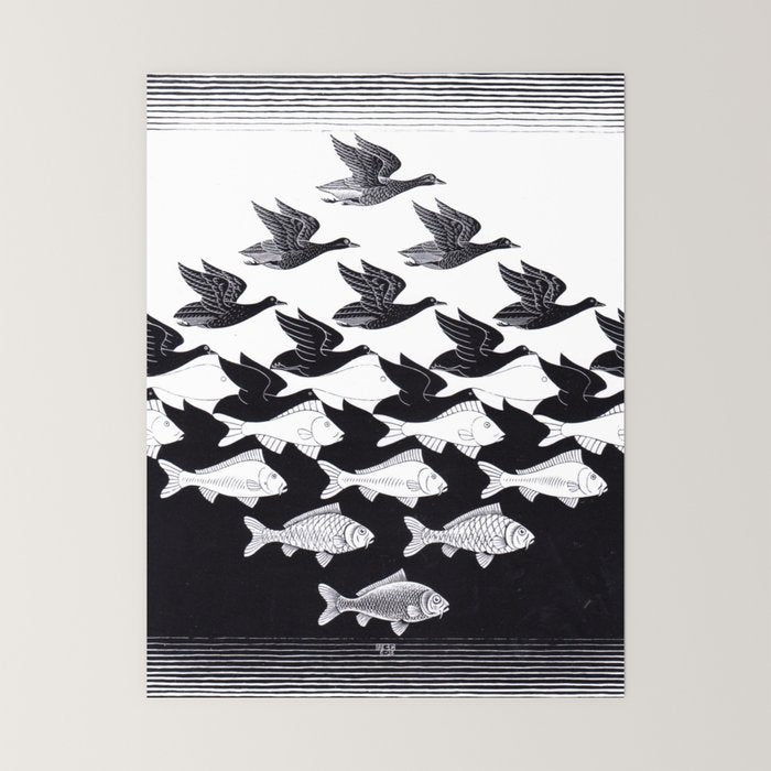 "Sky and Water I" by M.C. Escher Mini Art Print