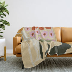 70s tropical fun flower Throw Blanket