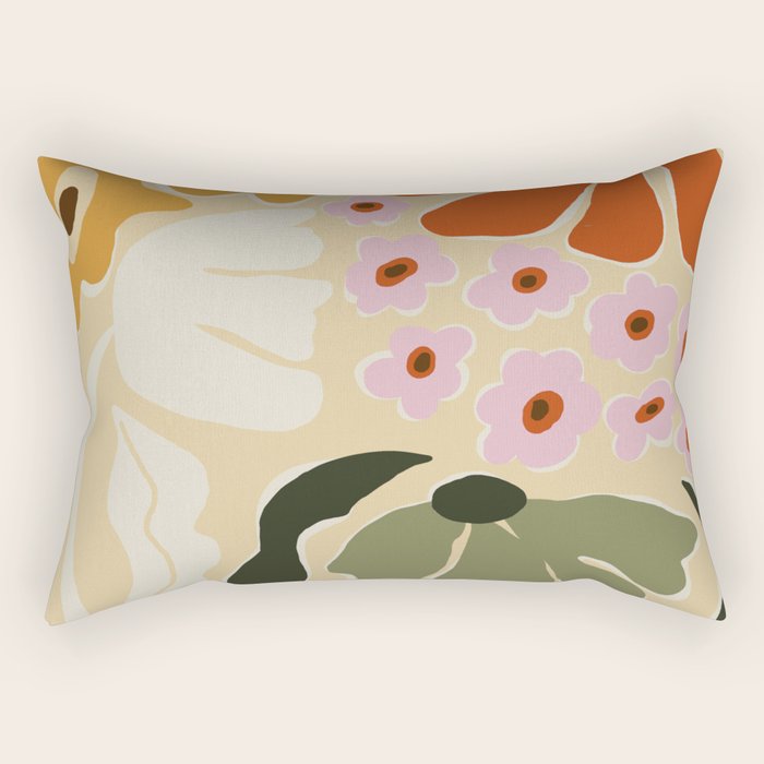 70s tropical fun flower Rectangular Pillow