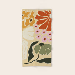 70s tropical fun flower Bath Towel