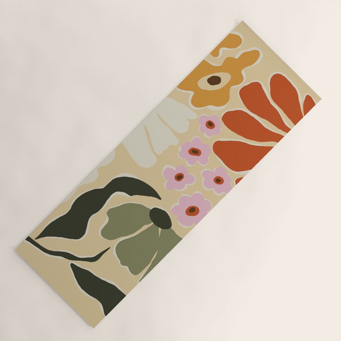 70s tropical fun flower Yoga Mat
