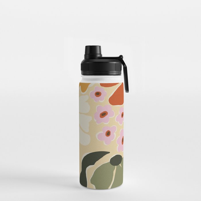 70s tropical fun flower Water Bottle