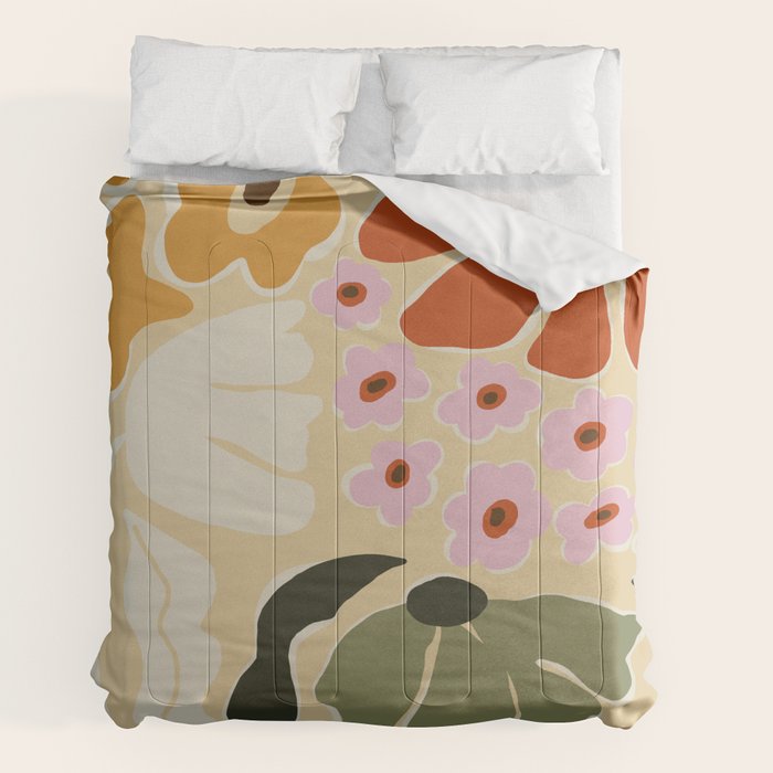 70s tropical fun flower Comforter