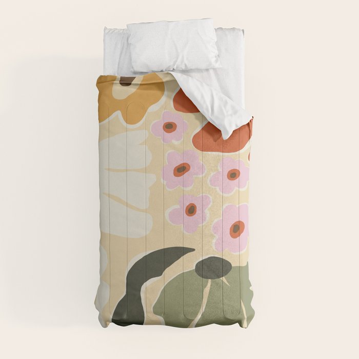 70s tropical fun flower Comforter