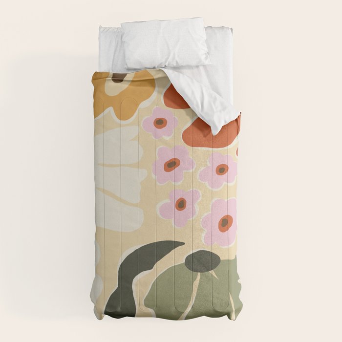 70s tropical fun flower Comforter