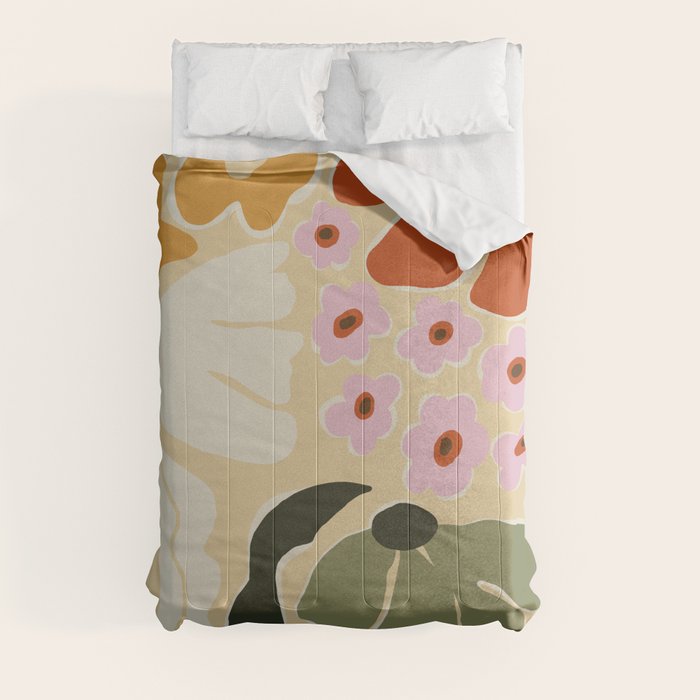 70s tropical fun flower Comforter