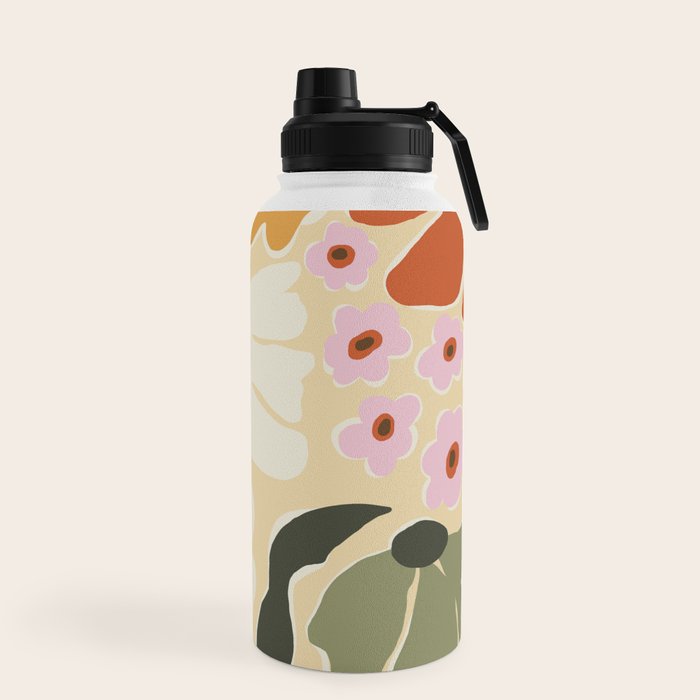 70s tropical fun flower Water Bottle