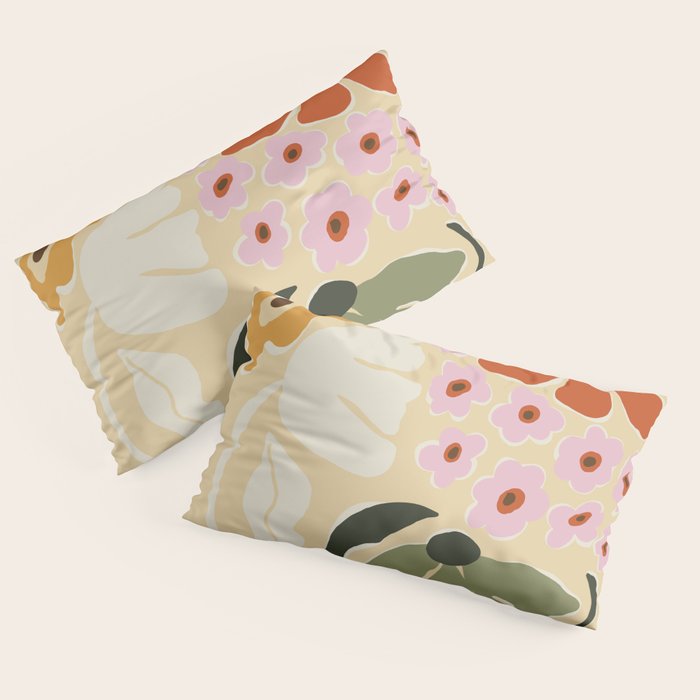 70s tropical fun flower Pillow Sham