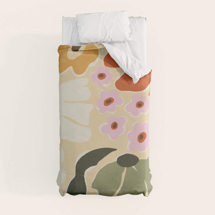 70s tropical fun flower Duvet Cover