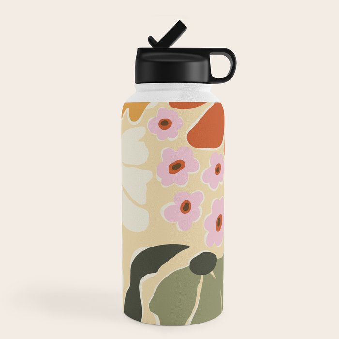 70s tropical fun flower Water Bottle
