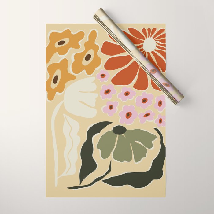 70s tropical fun flower Wrapping Paper