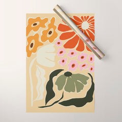 70s tropical fun flower Wrapping Paper