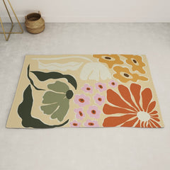 70s tropical fun flower Rug