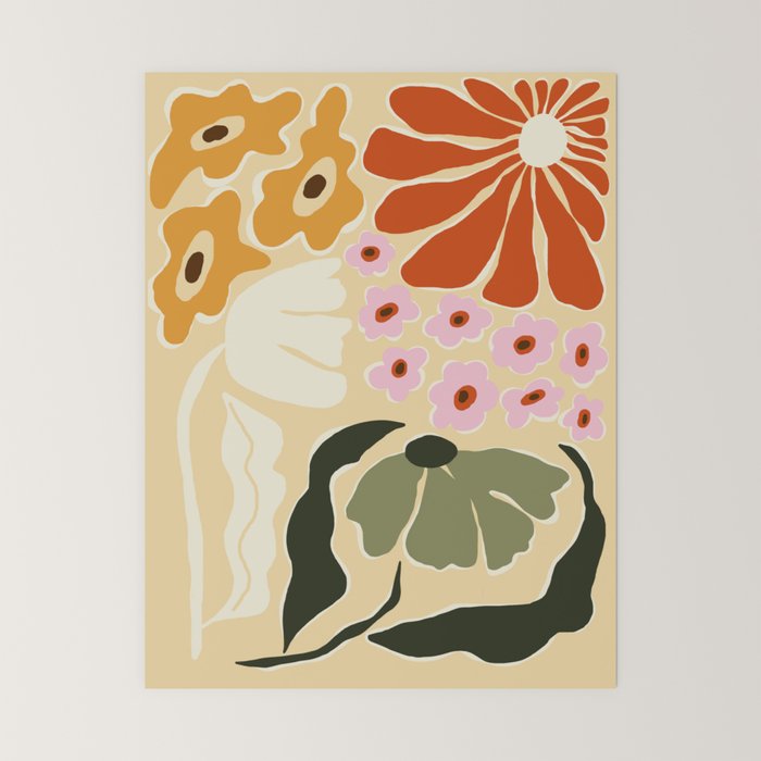 70s tropical fun flower Mini Art Print