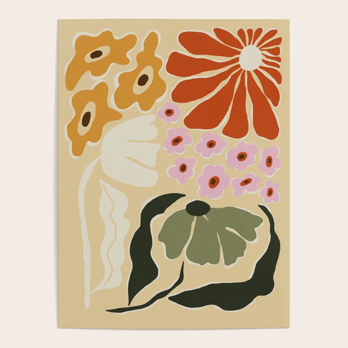 70s tropical fun flower Poster