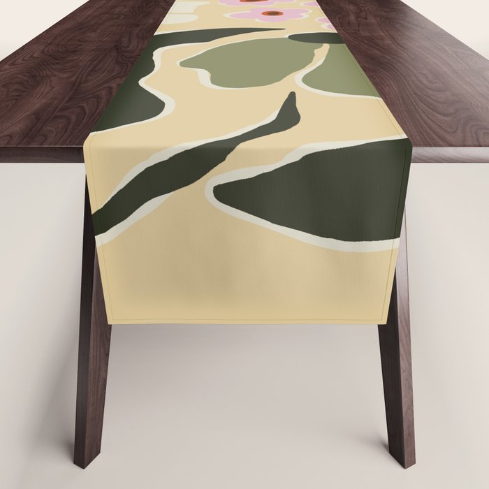 70s tropical fun flower Table Runner