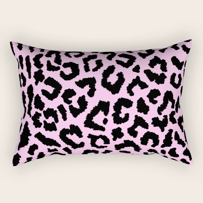 2000s leopard-black on palest pink Rectangular Pillow