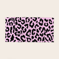 2000s leopard-black on palest pink Bath Towel