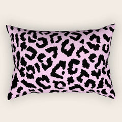 2000s leopard-black on palest pink Rectangular Pillow