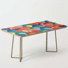 70s rainbow flowers sunset colors Coffee Table