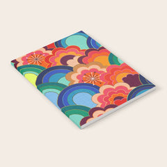 70s rainbow flowers sunset colors Notebook