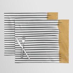 (White Background) Mid Century Modern Minimalist Rothko Inspired Color Field With Lines Geometric Style  Placemat