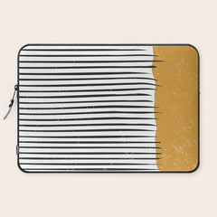 (White Background) Mid Century Modern Minimalist Rothko Inspired Color Field With Lines Geometric Style  Laptop Sleeve