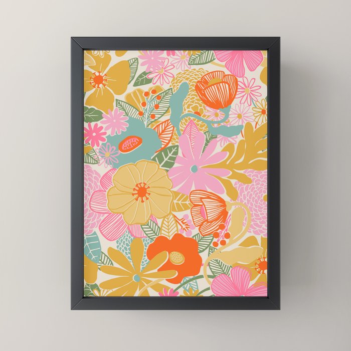 60's Retro Floral Mini Art Print