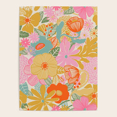 60's Retro Floral Poster