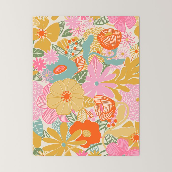 60's Retro Floral Mini Art Print