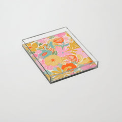 60's Retro Floral Acrylic Tray