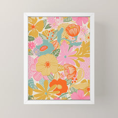 60's Retro Floral Mini Art Print
