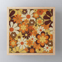 70's Floral Prints, Retro Art Mini Art Print