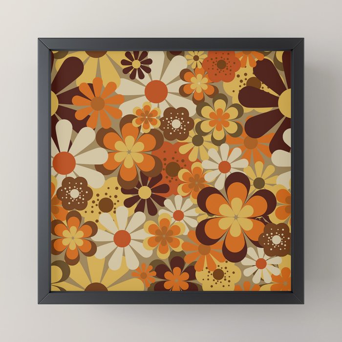70's Floral Prints, Retro Art Mini Art Print