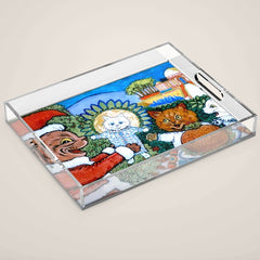 Christmas Gift' Louis Wain Vintage Cat Acrylic Tray