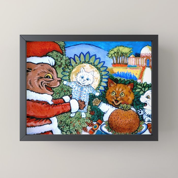 Christmas Gift' Louis Wain Vintage Cat Mini Art Print