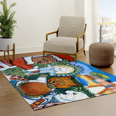 Christmas Gift' Louis Wain Vintage Cat Rug