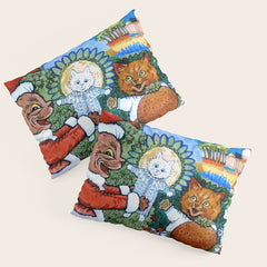 Christmas Gift' Louis Wain Vintage Cat Pillow Sham