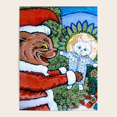 Christmas Gift' Louis Wain Vintage Cat Poster