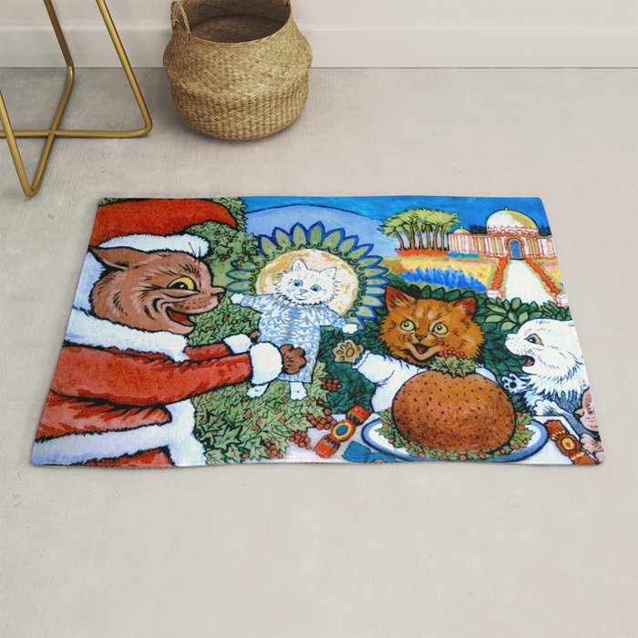 Christmas Gift' Louis Wain Vintage Cat Rug