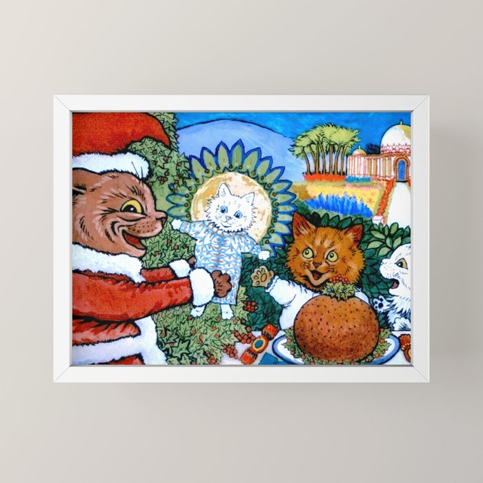 Christmas Gift' Louis Wain Vintage Cat Mini Art Print