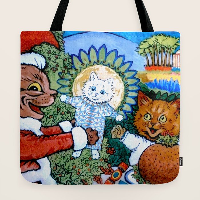 Christmas Gift' Louis Wain Vintage Cat Tote Bag