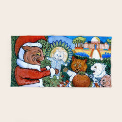 Christmas Gift' Louis Wain Vintage Cat Bath Towel