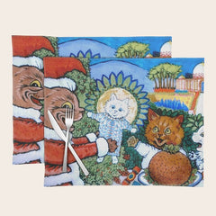 Christmas Gift' Louis Wain Vintage Cat Placemat