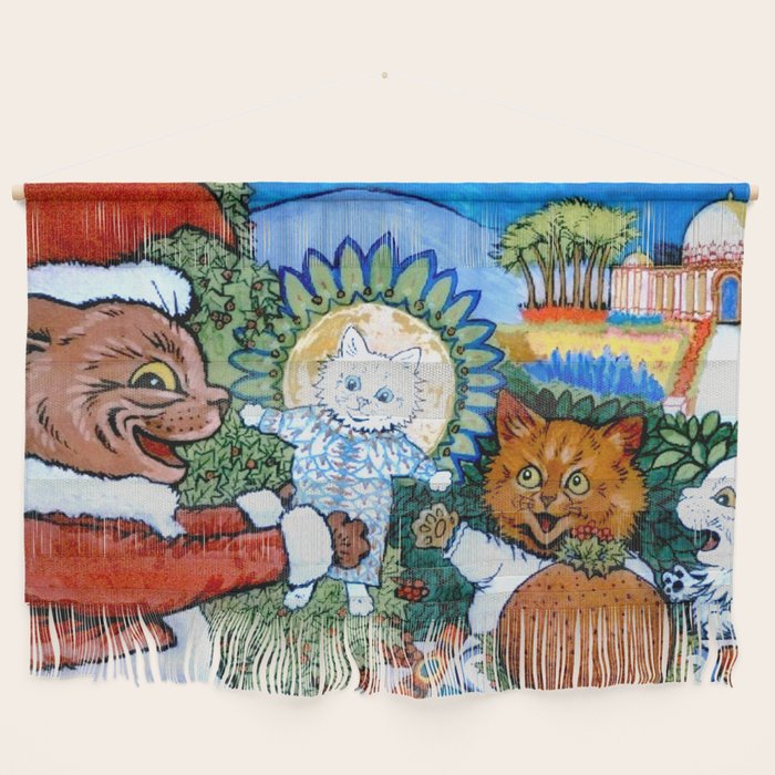 Christmas Gift' Louis Wain Vintage Cat Wall Hanging