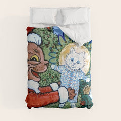 Christmas Gift' Louis Wain Vintage Cat Comforter