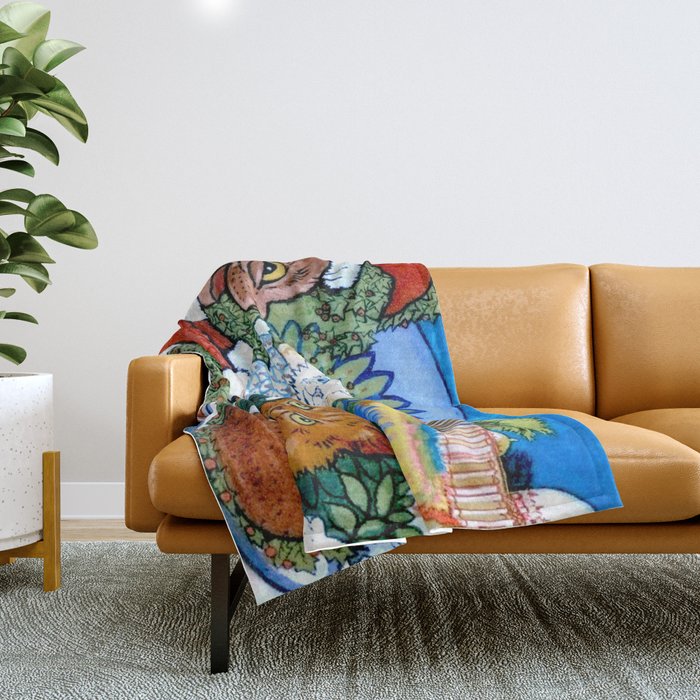Christmas Gift' Louis Wain Vintage Cat Throw Blanket